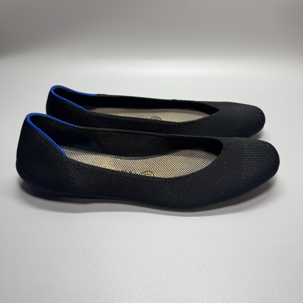 Rothy's The Flat Women's Size‎ US 8 Black Solid Round Toe Slip On Ballet Shoes